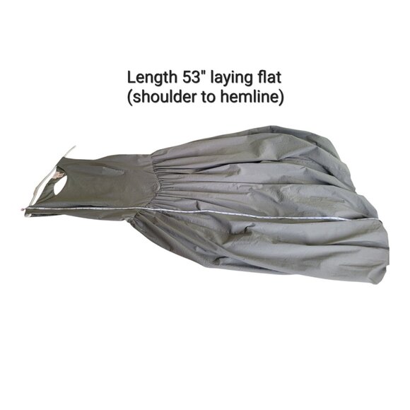 Camila Coelho Sage Green Midi Dress Bubble Hem Basque Waist Open Back Modern M - Picture 11 of 14